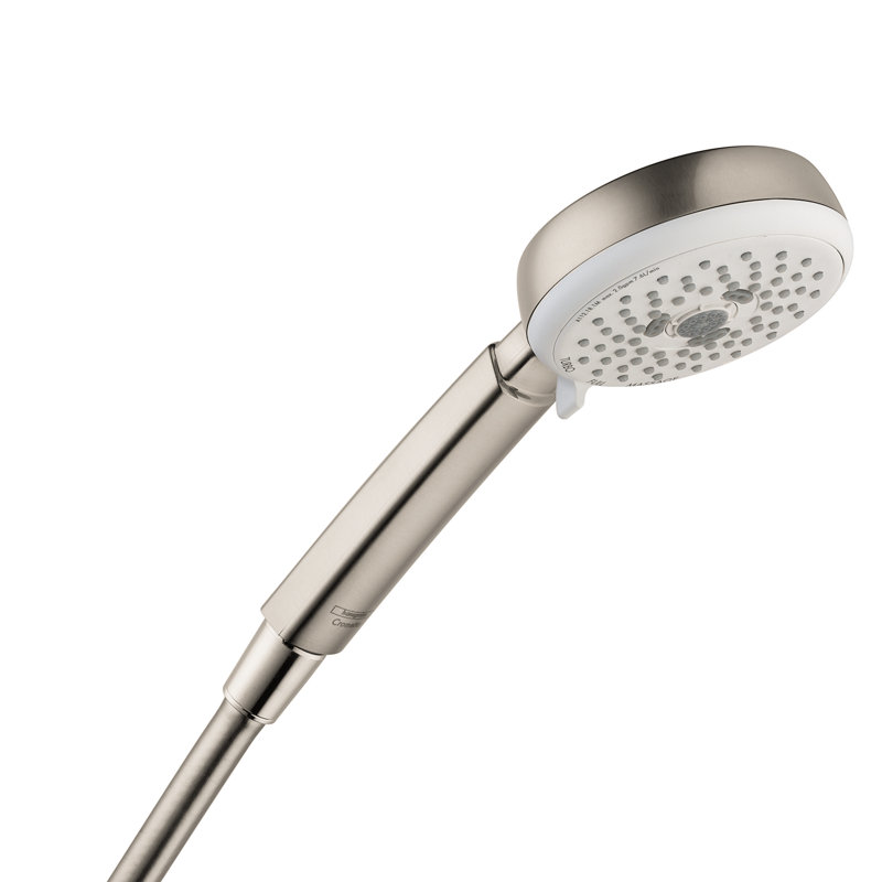 Crometta 1.8 GPM 100 3-Jet Multi Function Handheld Shower Head, Brushed Nickel