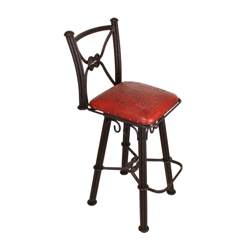 Tabouret de bar et de comptoir Maegan, Rouge, Tabouret de bar (siège d’une hauteur de 30 po)