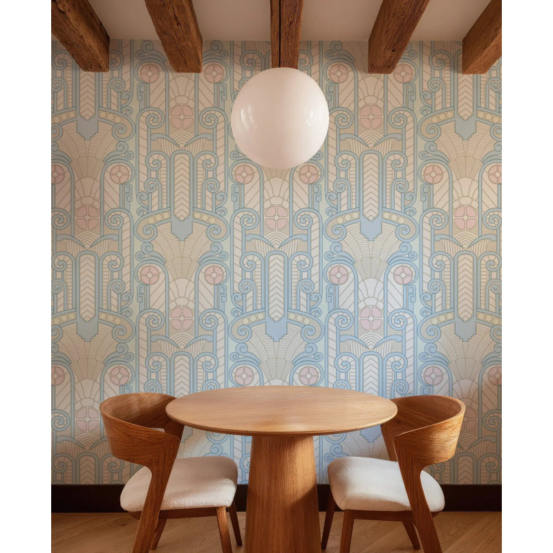 Congress Relief - Wallpaper, Sunbleached Blue, Peel & Stick