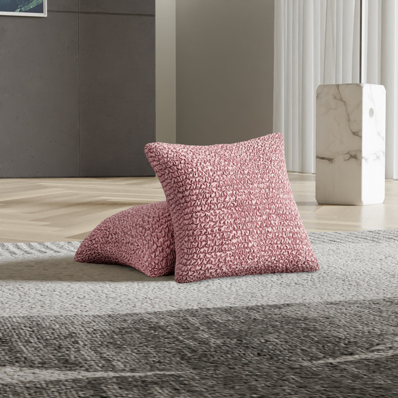 Stretchy Slipcover for Throw Pillow - Easy to Clean & Durable - Comfort Collection, Pink