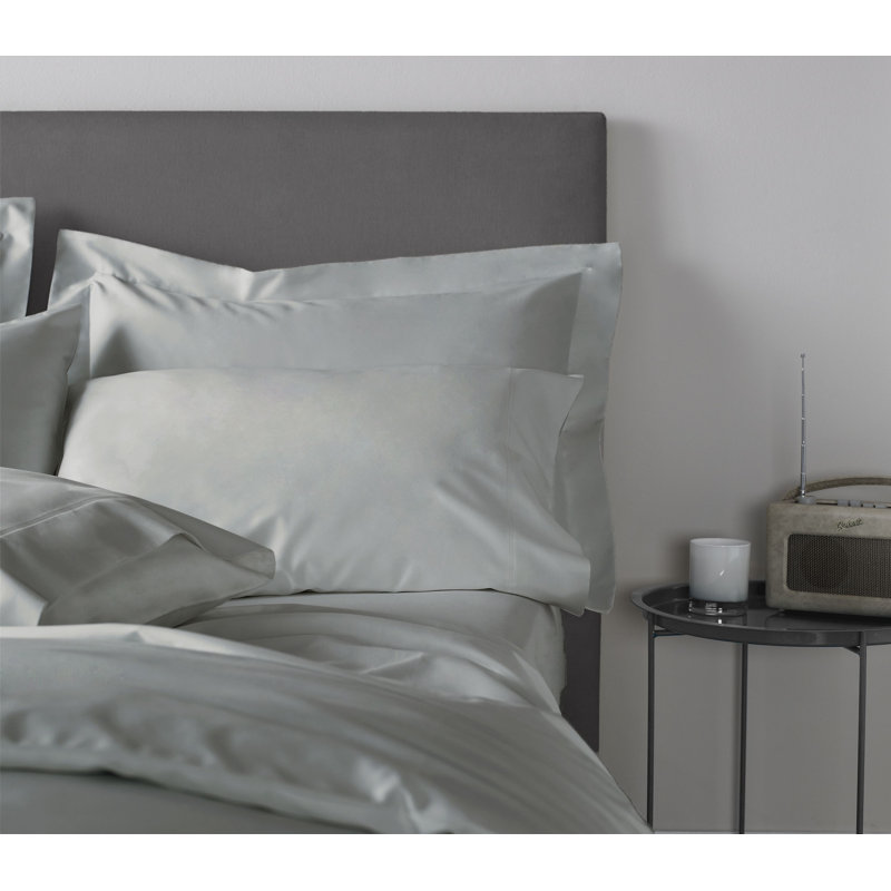 400 Thread Count 100% Cotton Sateen Oxford Pillowcase Pair, Dove Grey, Standard (50 x 75cm)