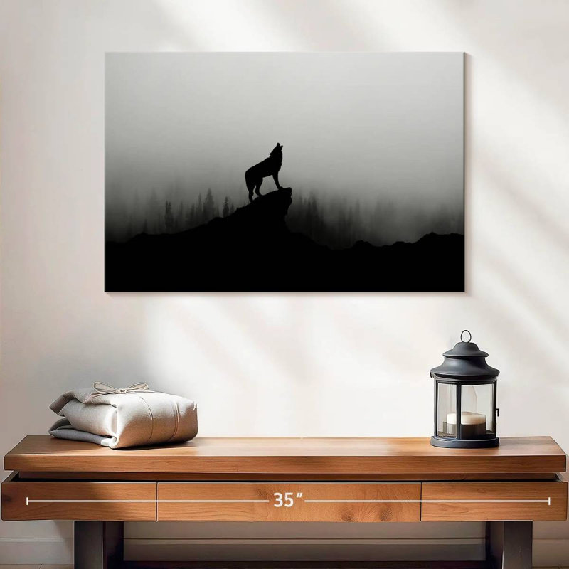 Brampt Wolf Silhouette, 24" H x 36" W