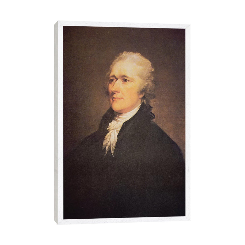 Alexander Hamilton C.1806 by John Trumbull - Painting on Canvas, 66.04cm H x 45.72cm W x 3.81cm D, White Framed