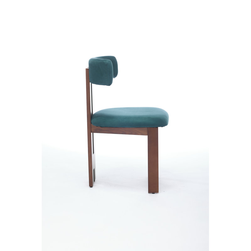 Chaise de salle à manger rembourrée Crutcher, Suède bleu sarcelle