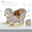 Pacific Kids Children Rocking Horse Plush Ride On Bear Seat w/Sound Grey