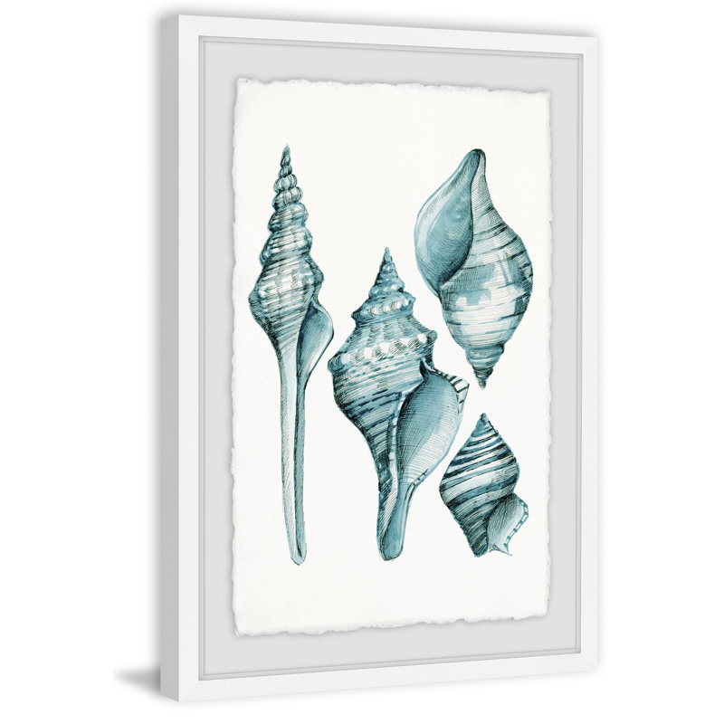 « arctique-coquillages », reproduction encadrée, H 24 po x l 16 po x P 1,5 po