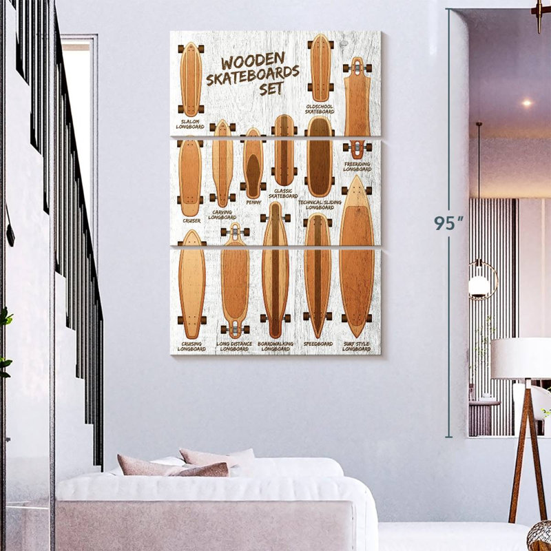 Charte de planche à roulettes en bois Senne