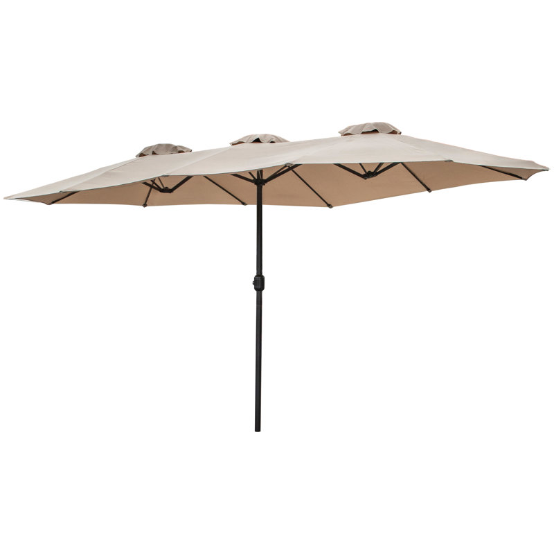 Parasol de marché d'extérieur 15 'avec manivelle, Beige