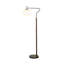 Lampe sur pied en noyer et en soie de style Mid-Century