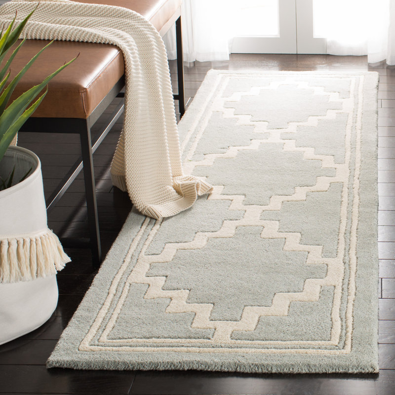 Carolene Hand Tufted Wool Geometric Rug, Runner 2'3" x 7'
