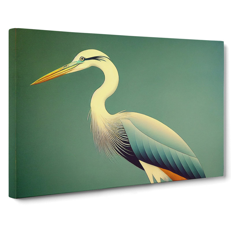 Unreal Heron Bird - Wrapped Canvas, 50cm H x 76cm W x 3cm D