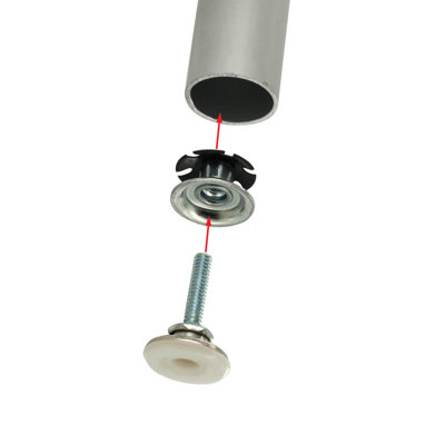 Outwater Industries Metal Threaded Single Star Type Leveler Inserts For 3/4 Inch Round Tubing, Heat Treated Steel And Zinc Plated Base, Fits Round 16-18 Gauge Tube, Thread: 1/4-20, 20 Pack