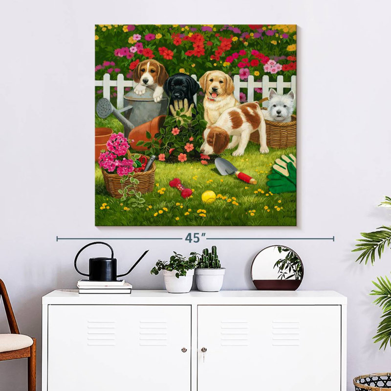 Crowle Garden Puppies, 33" H x 33" W