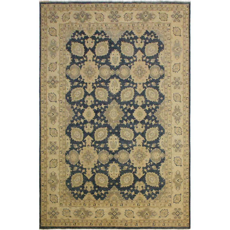 Tapis oriental gris anthracite / beige en laine Silke