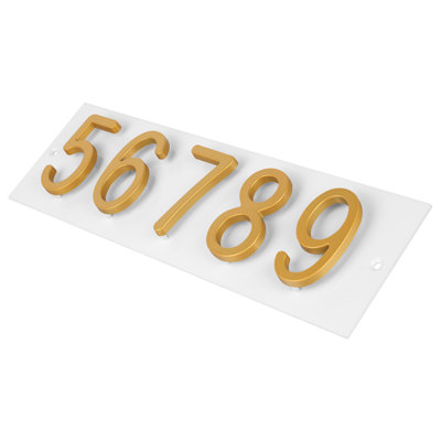 Colourtree Personalized 5-Digit Floating House Numbers Horizontal Street Address Wall Plaque – Custom Horizontal Outdoor Home Sign