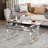 Glass Coffee Table With 2 Tier Glass Boards & Sturdy Metal Legs, Mirrored Clear Rectangle Glass End Table Coffee Tea Table For Home Office
