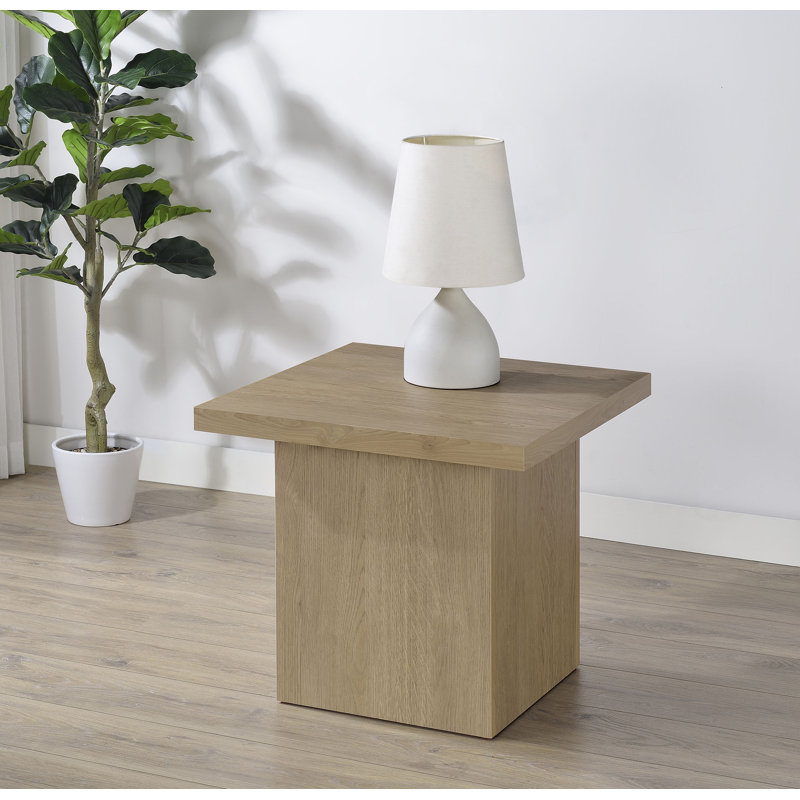 Table de bout transitionnelle de 23,9 po de largeur, brun, Latte / brun, Latte