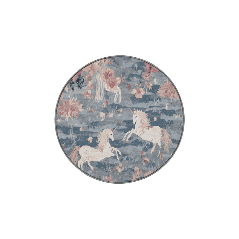 Tapis rose soyeux et moelleux, Rond 4 pi
