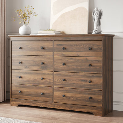 8-Drawer Dresser, 55" W Double Dresser For Bedroom