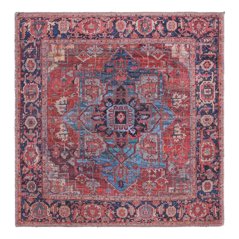 Haigh Washable Oriental Indoor Rug, Square 3'3" x 3'3"