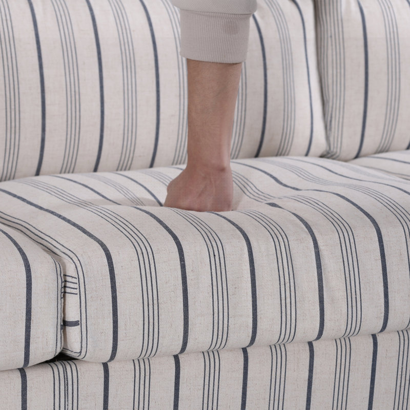 Canapé compact à 1 place avec coussin haute résilience et pieds en bois d'hévéa pour les salons modernes, facile à assembler et durable.