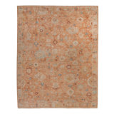 Rust Antique Revival Wool Silk Blend Rug