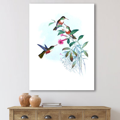 Colibri rétro IV - peinture sur toile
