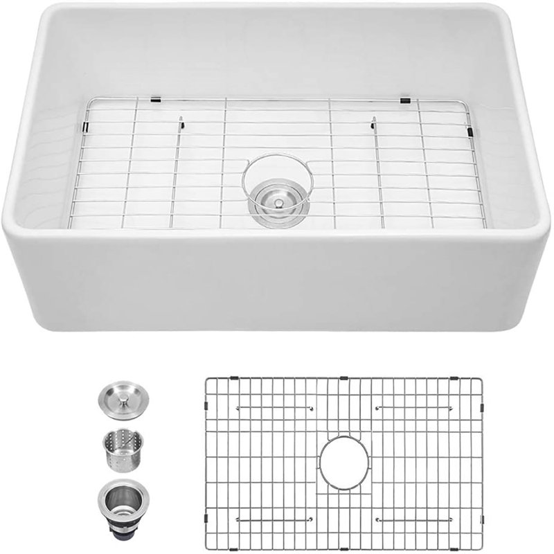 33'' L Single Bowl Ceramic Kitchen Sink