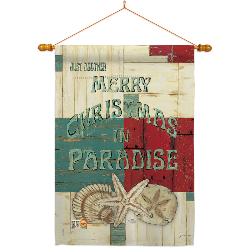 Ensemble de drapeaux en polyester 40 x 28 po Xmas in Paradise