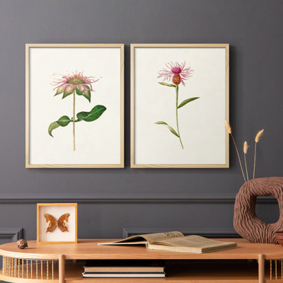 Mauve Garden Flowers V-Premium Framed Print -Ready to Hang - No Nails Required - No Nails Required