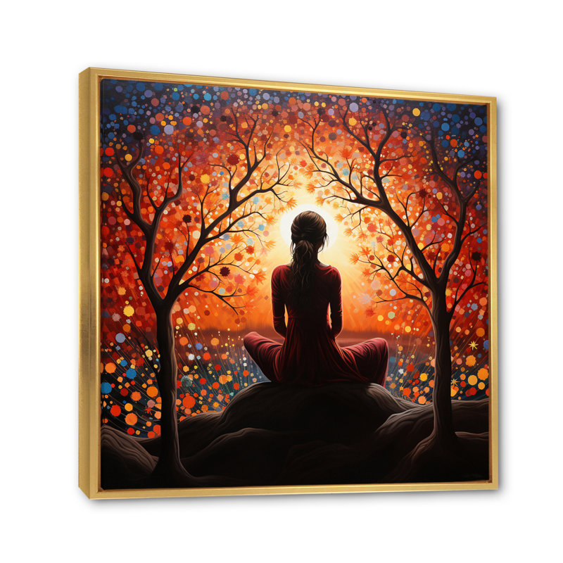Orange, yoga noir en harmonie II, Or, H 30 po x l 30 po x P 1 po