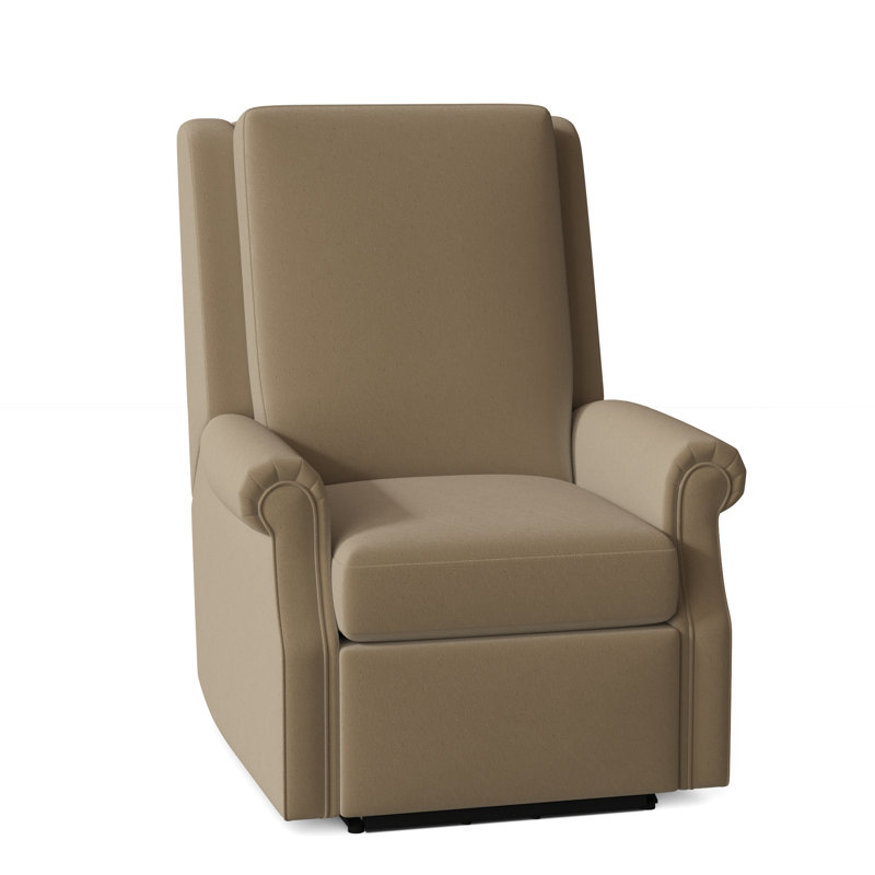 Reclination 33" Wide Genuine Leather Standard Recliner, 1183 Dove, Manual, Swivel Glider