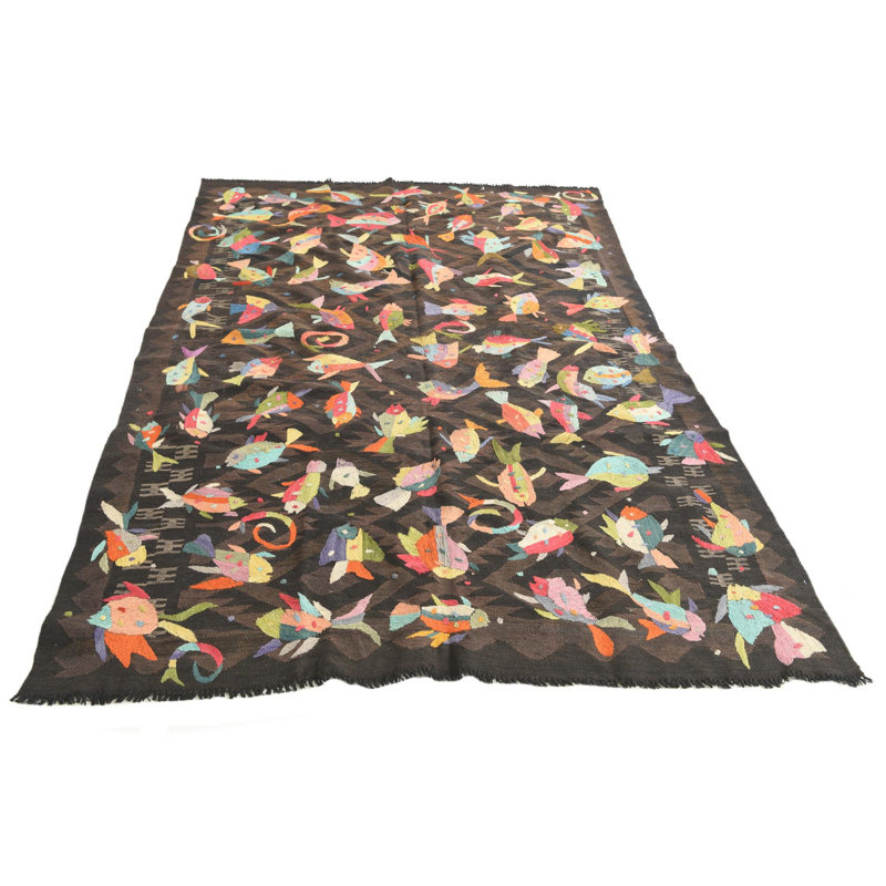 Tapis brun foncé 5x8 Puleo