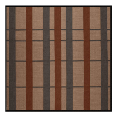 Machine Washable Checkered Black Area Rug