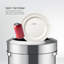 Poubelle ouverte en acier inoxydable 18 gallons avec fond plat semi-rond Home Zone Living, 68 litres