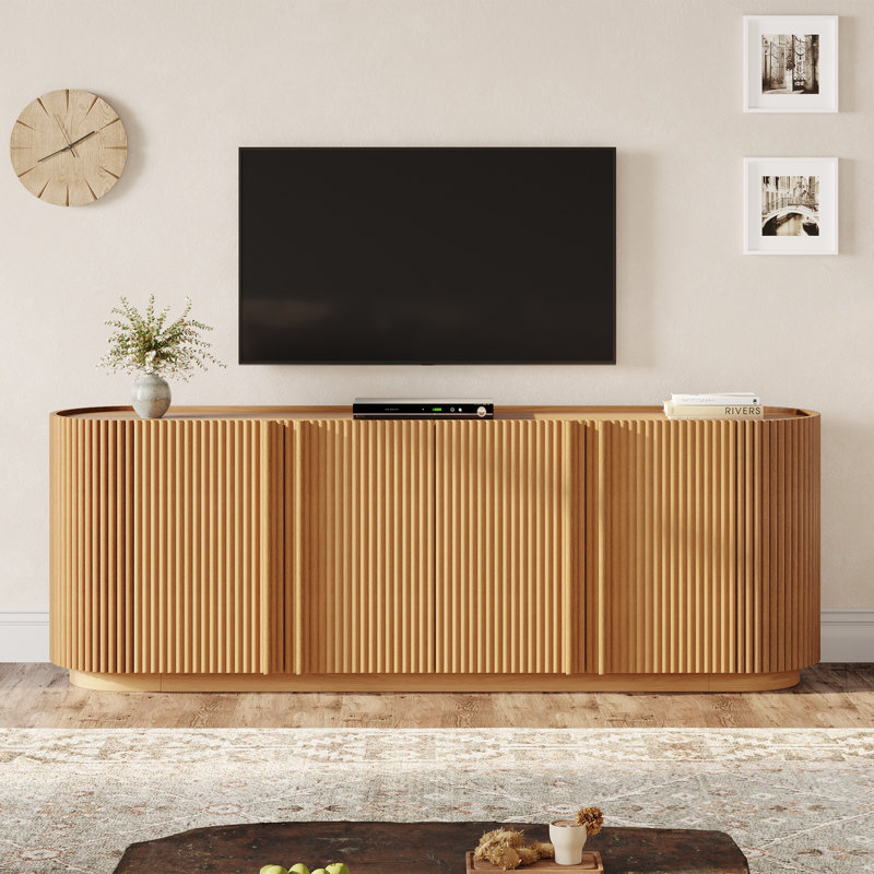 Meuble télé 66,9 po Mid-Century, Naturel