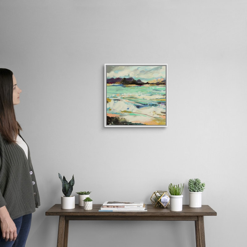 Surfscape VI par Karen Fields - reproduction d'art, H 18 po x l 18 po x P 1,75 po, Toile blanche encadrée