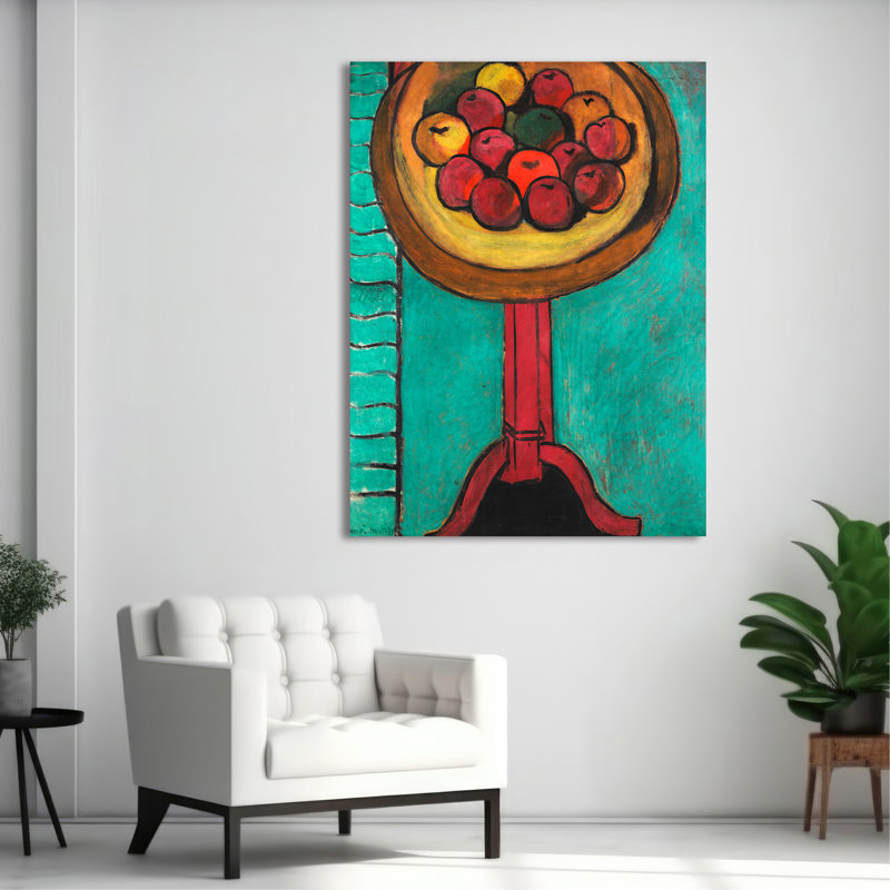 3HM7467 Bowl Of Apples On A Table by Henri Matisse - Wrapped Canvas Print, 70 cm H x 50 cm W