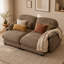Canapé d'angle Gatton 2 places effet nuage avec 2 poufs amovibles, ensemble de canapés modulaires en chenille, assise profonde surdimensionnée avec coussins en mousse et ressorts, canapé d'angle spacieux pour salon-1037729791