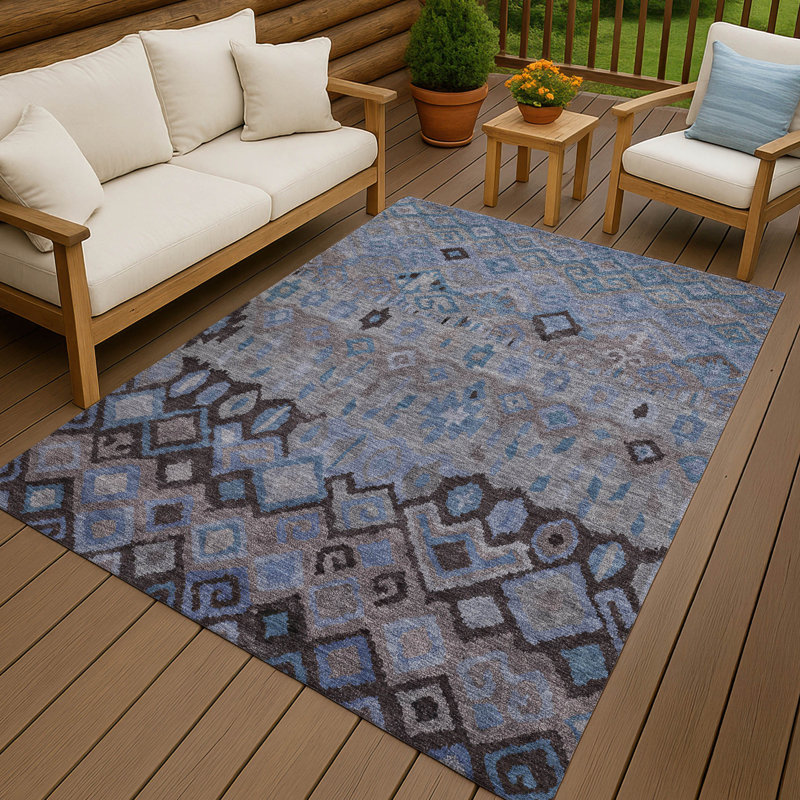 Tapis d'intérieur / extérieur lavable à la machine Matteson ACN2303, Rectangle 10 pi x 14 pi
