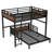 Metal Bunk Bed/Metal Loft Bed,Separable Bunk Beds,With Raised Security Fence,Walnut Color-771683491-771683488