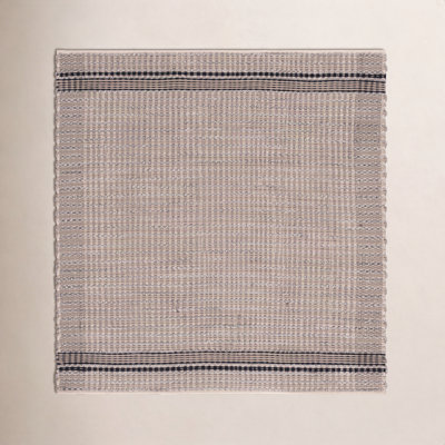 Hand-Woven Striped Cotton Rug