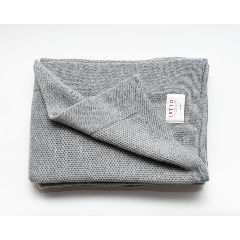 Domenica Knit Cashmere Throw Blanket, Gray