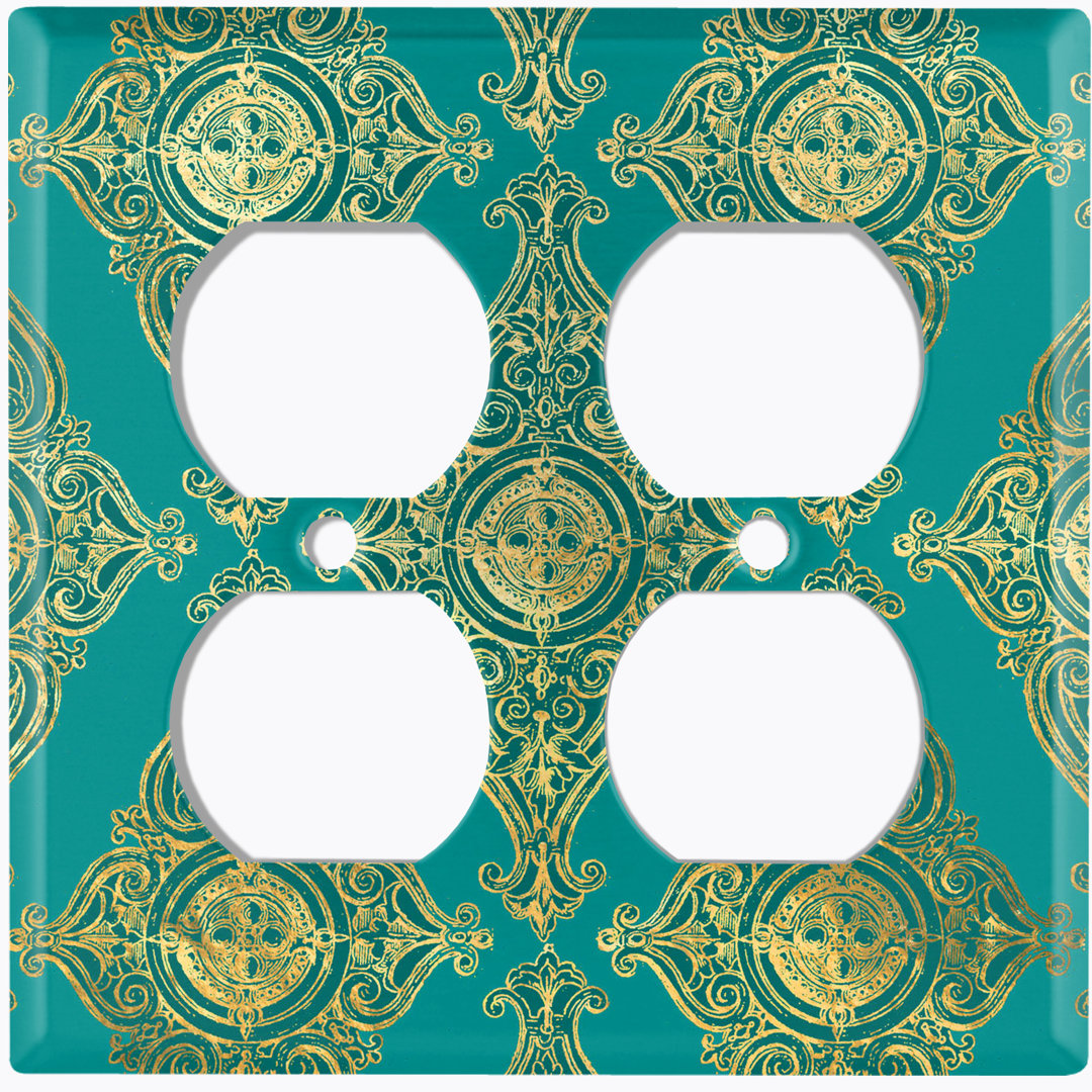 Patterned 2 - Gang Toggle Light Switch Standard Wall Plate WorldAcc