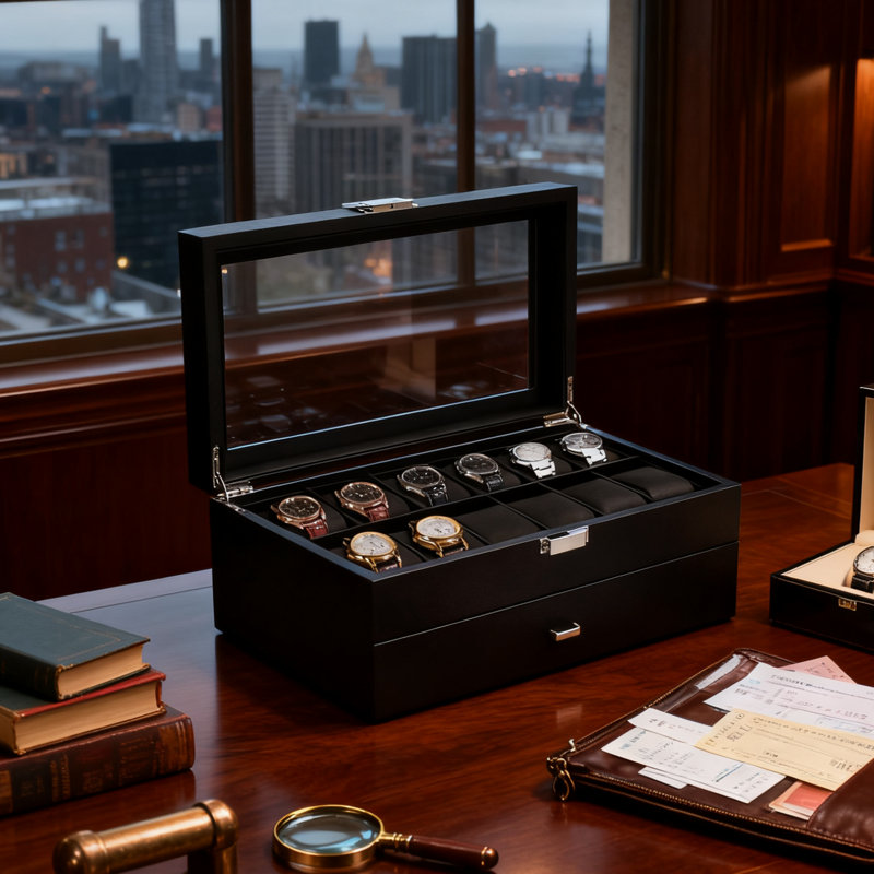 Wood Watch Box + Drawer