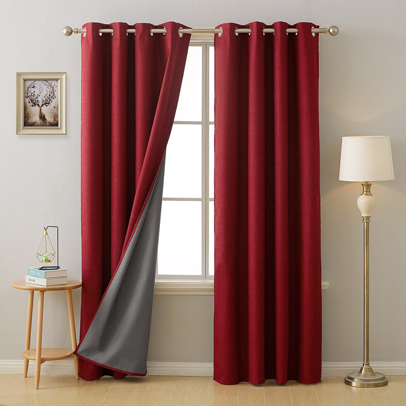 Penwortham Blackout Curtain Pair, 52" W x 72" L, Red