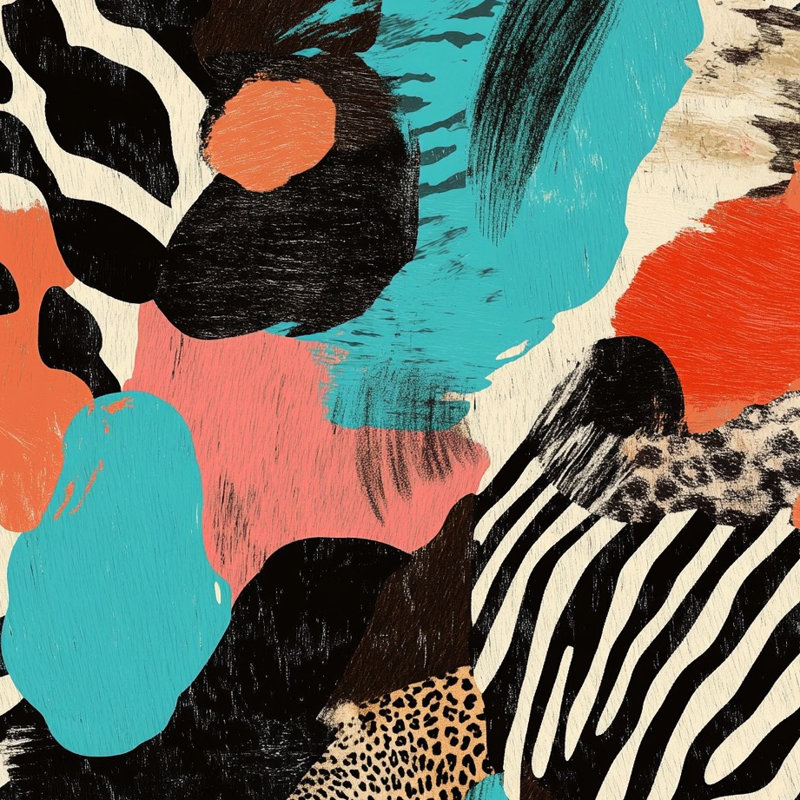 Papier peint à motif animalier