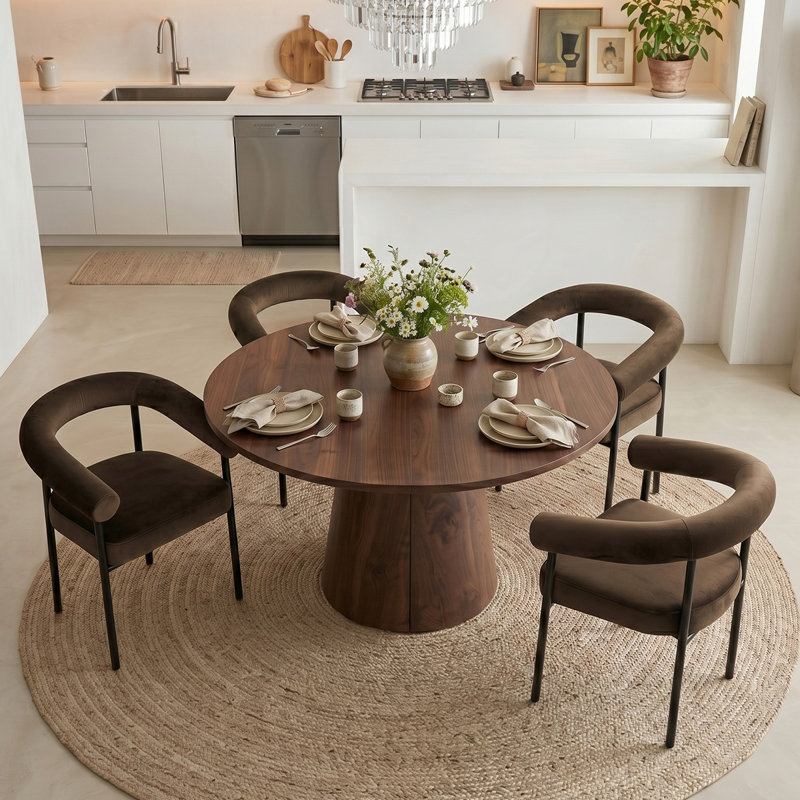 Ensemble de salle à manger extensible moderne de 47 à 83 po avec 4 ou 6 fauteuils Modern, 5 Pieces: Table, 4 Chairs