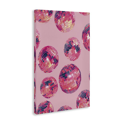 Toile rose vif à motif disco, design par LSR Design Studio