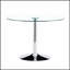 Table de salle à manger moderne et minimaliste avec plateau en verre trempé 39,7 pouces et pieds en métal argenté électrolytique